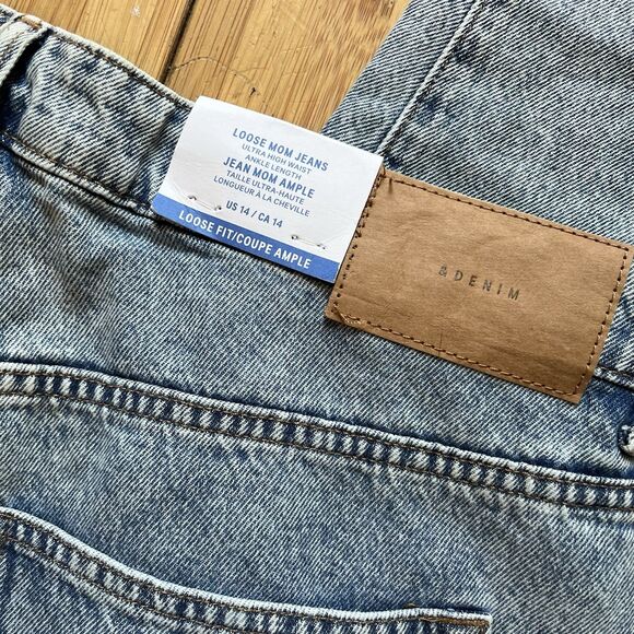 NWT H&M LOOSE MOM JEANS Divided High Waist Ankle Length Med Blue Wash US 14 - Picture 11 of 14